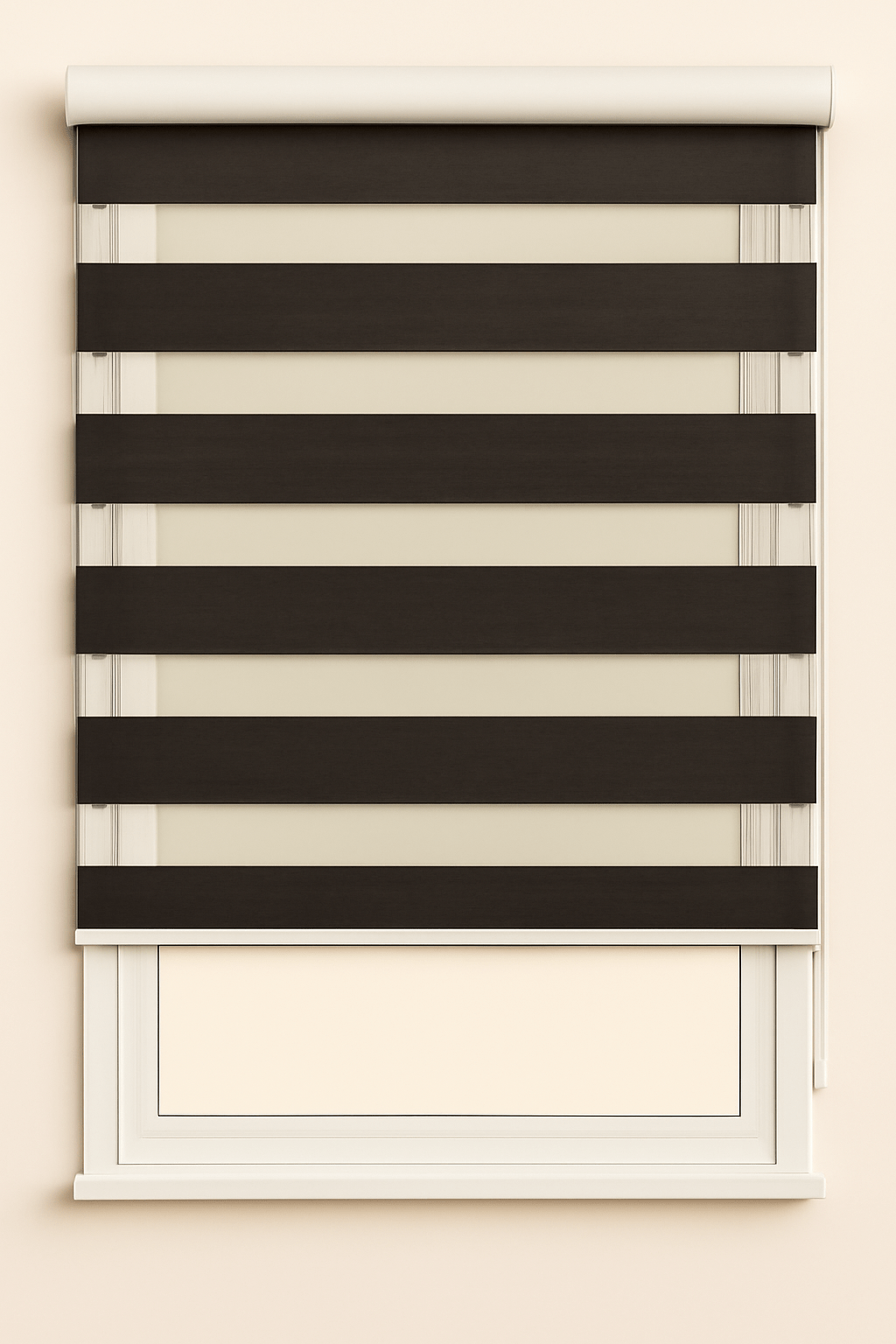 Duo Rolgordijnen - Donker Bruin - Semi - Transparant - Gordijnfestijn.nl