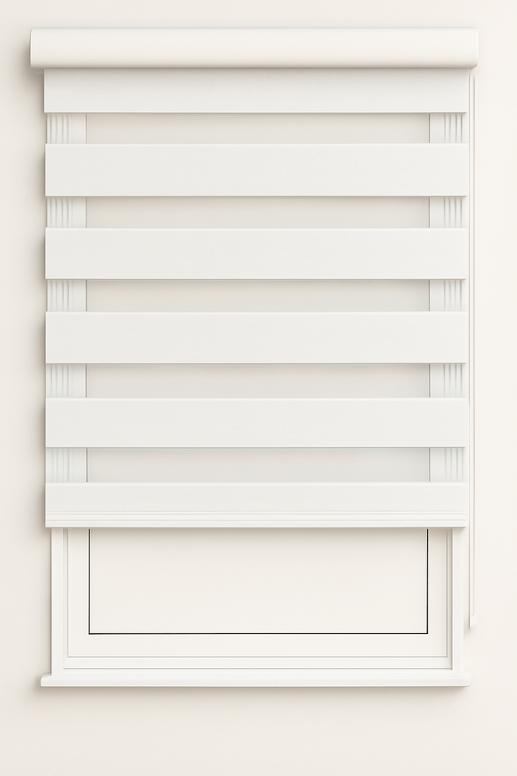 Duo Rolgordijnen - Gebroken wit - Semi - Transparant - Gordijnfestijn.nl