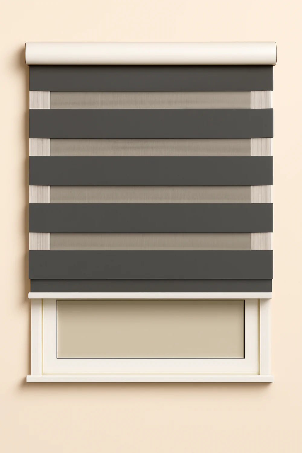 Duo Rolgordijnen - Grijs - Semi - Transparant - Gordijnfestijn.nl