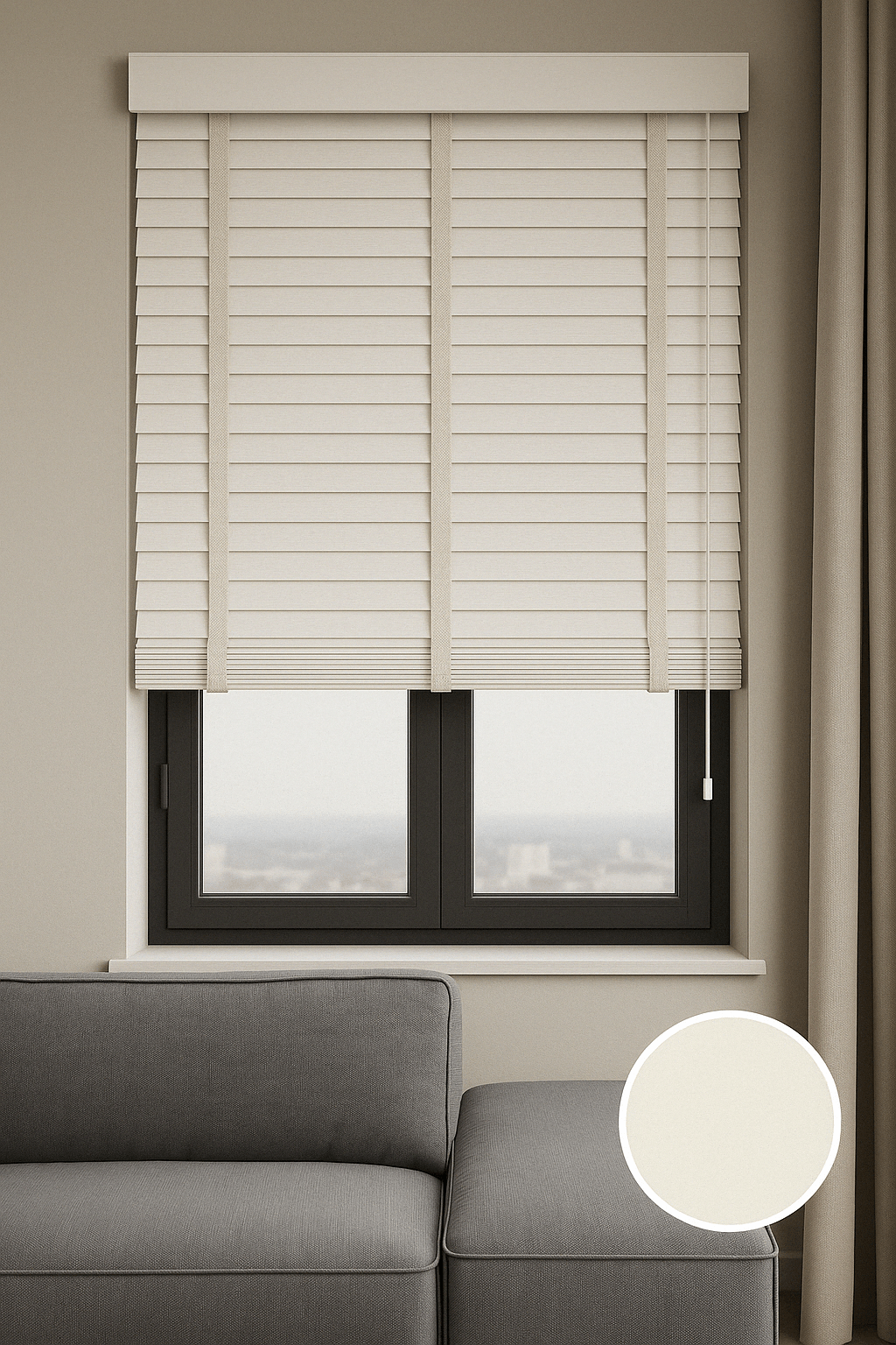 Houten Jaloezieën 50mm - Zand - Gordijnfestijn.nl