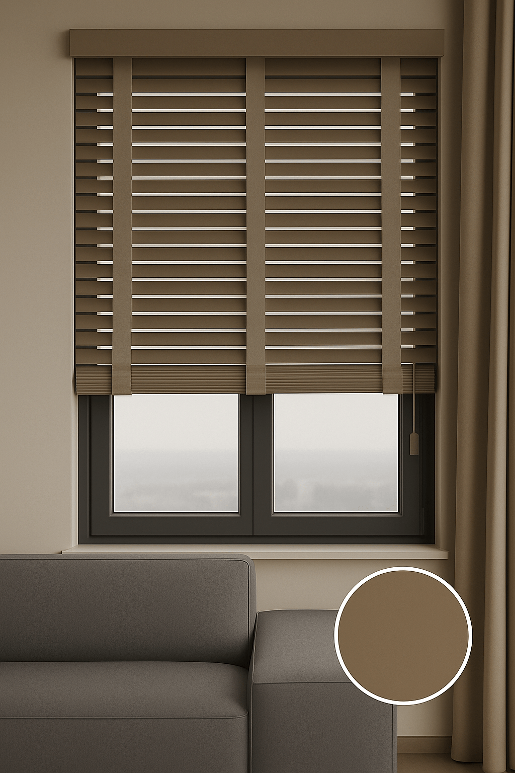 Houten Jaloezieën 50mm - Taupe - Gordijnfestijn.nl