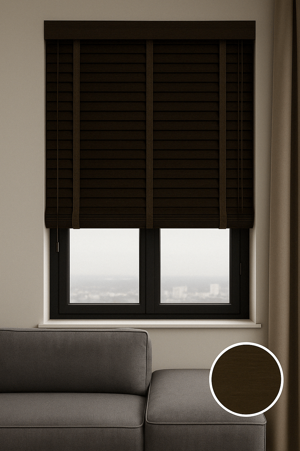 Houten Jaloezieën 50mm - Wenge - Gordijnfestijn.nl